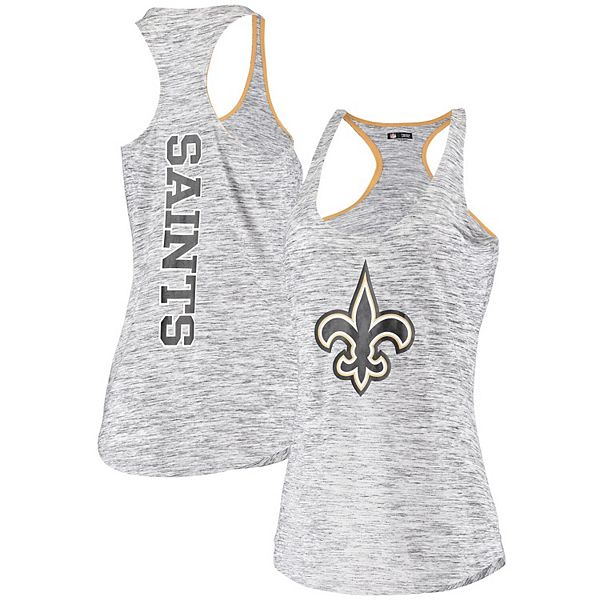 New Era Women's New Orleans Saints Space Dye Glitter Black T-Shirt