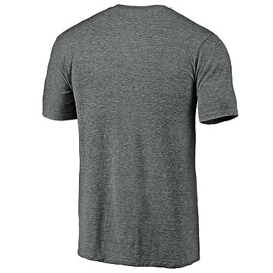 Men's Fanatics Branded Heathered Gray Boston Red Sox Weathered Official Logo Tri-Blend T-Shirt