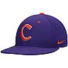 Men's Nike Purple Clemson Tigers Onfield Baseball Logo Performance Fitted Hat