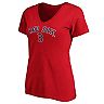 Women's Fanatics Branded Red Boston Red Sox Team Logo Lockup V-Neck T-Shirt