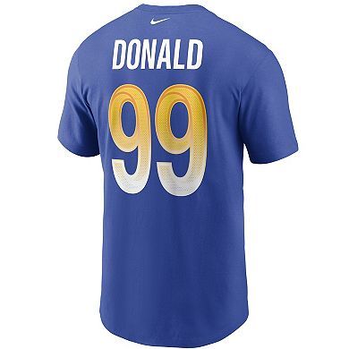 Men's Nike Aaron Donald Royal Los Angeles Rams Name & Number T-Shirt