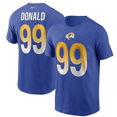 Men's Nike Aaron Donald Royal Los Angeles Rams Name & Number T-Shirt