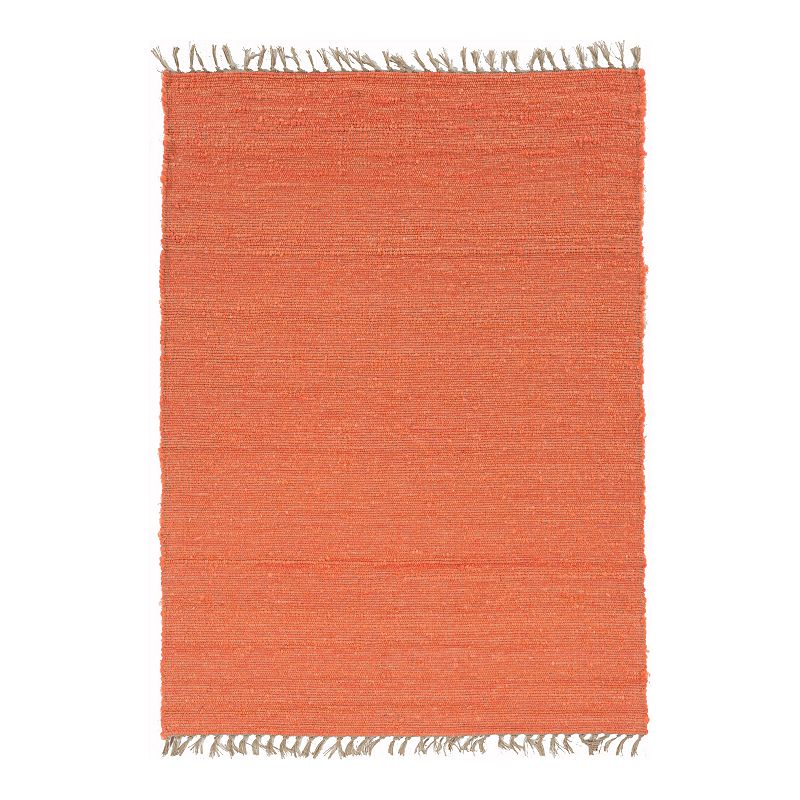 Linon Verginia Berber Coral Rug, Orange, 8X10.5 Ft