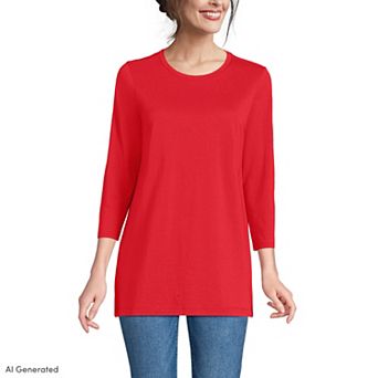 Women's Lands' End Supima Cotton Crewneck Tunic