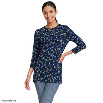 Women's Lands' End Supima Cotton Crewneck Tunic