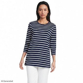 Women's Lands' End Supima Cotton Crewneck Tunic