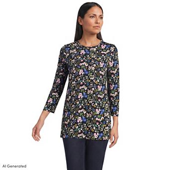Women's Lands' End Supima Cotton Crewneck Tunic