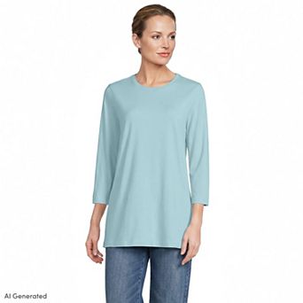 Women's Lands' End Supima Cotton Crewneck Tunic