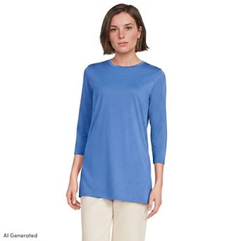 Women's Lands' End Supima Cotton Crewneck Tunic