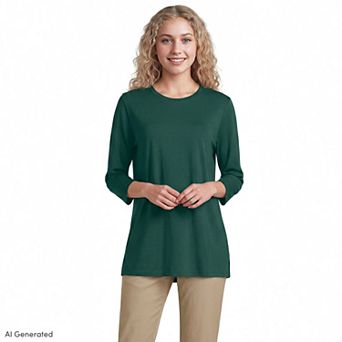 Women's Lands' End Supima Cotton Crewneck Tunic