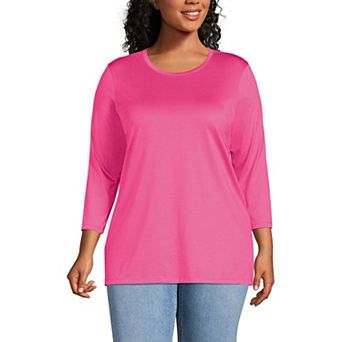 Plus Size Lands' End Supima Cotton Relaxed Fit Crewneck Tunic