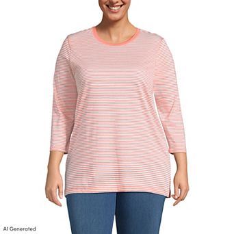 Plus Size Lands' End Supima Cotton Relaxed Fit Crewneck Tunic