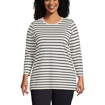Plus Size Lands' End Supima Cotton Relaxed Fit Crewneck Tunic
