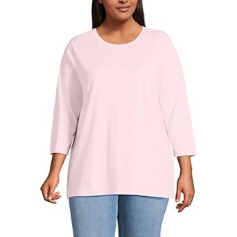 Plus Size Lands' End Supima Cotton Relaxed Fit Crewneck Tunic