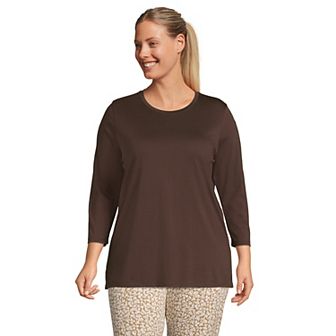 Plus Size Lands' End Supima Cotton Relaxed Fit Crewneck Tunic