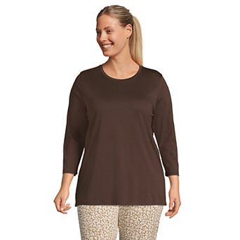Plus Size Lands' End Supima Cotton Relaxed Fit Crewneck Tunic