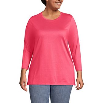 Plus Size Lands' End Supima Cotton Relaxed Fit Crewneck Tunic