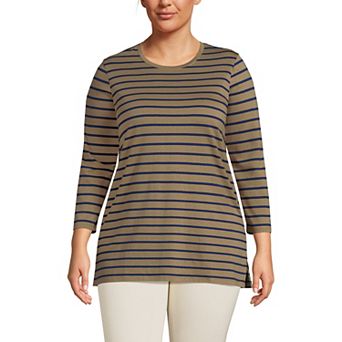 Plus Size Lands' End Supima Cotton Relaxed Fit Crewneck Tunic
