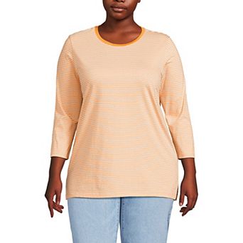 Plus Size Lands' End Supima Cotton Relaxed Fit Crewneck Tunic