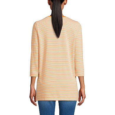 Petite Lands' End 3/4- Sleeve Supima Cotton Crewneck Tunic