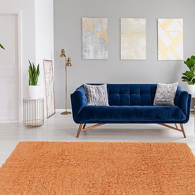 Linon New Flokati Sherbet Rug