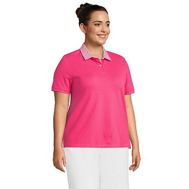 Plus Size Lands' End Mesh Supima Cotton Polo Shirt