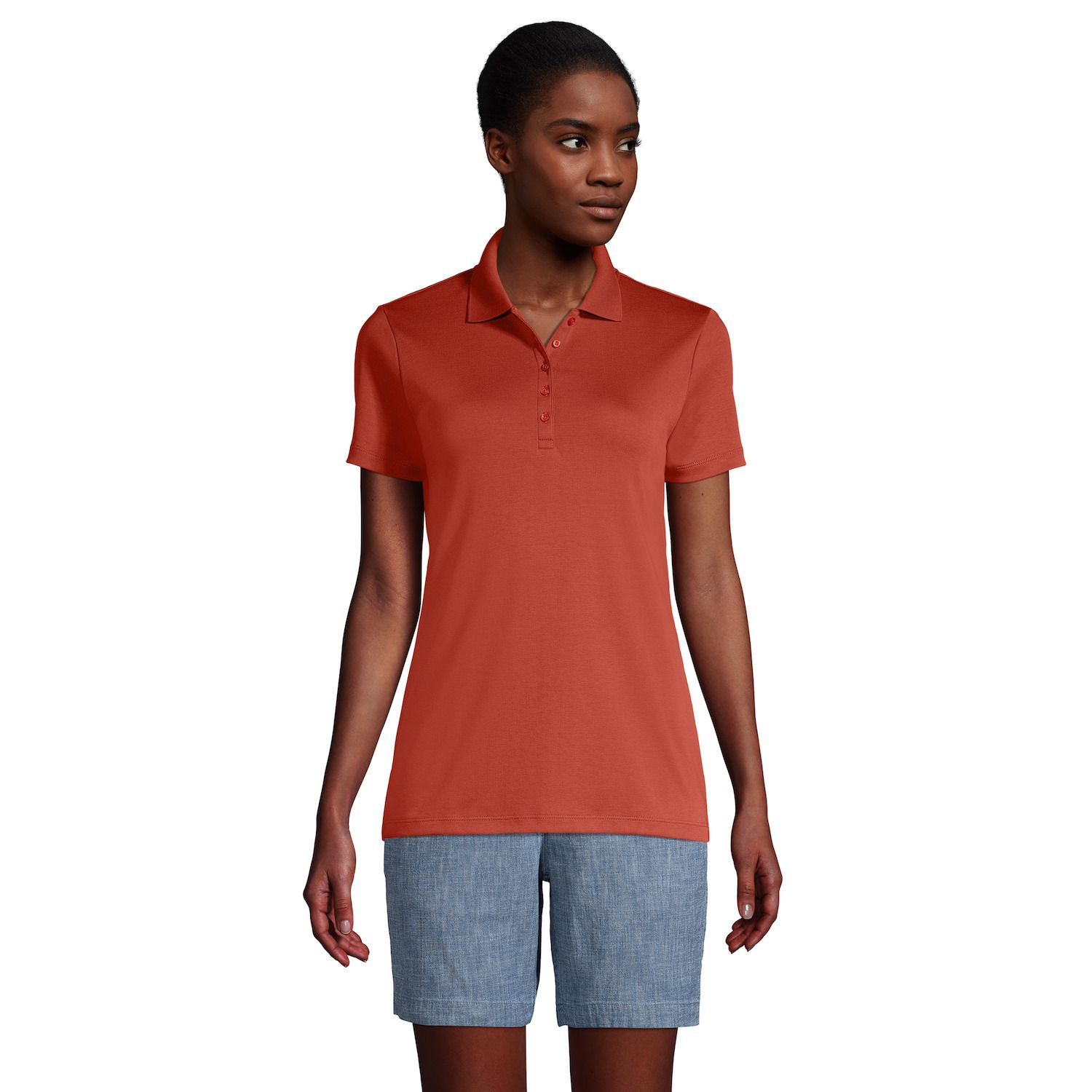 red polo shirt womens outfit