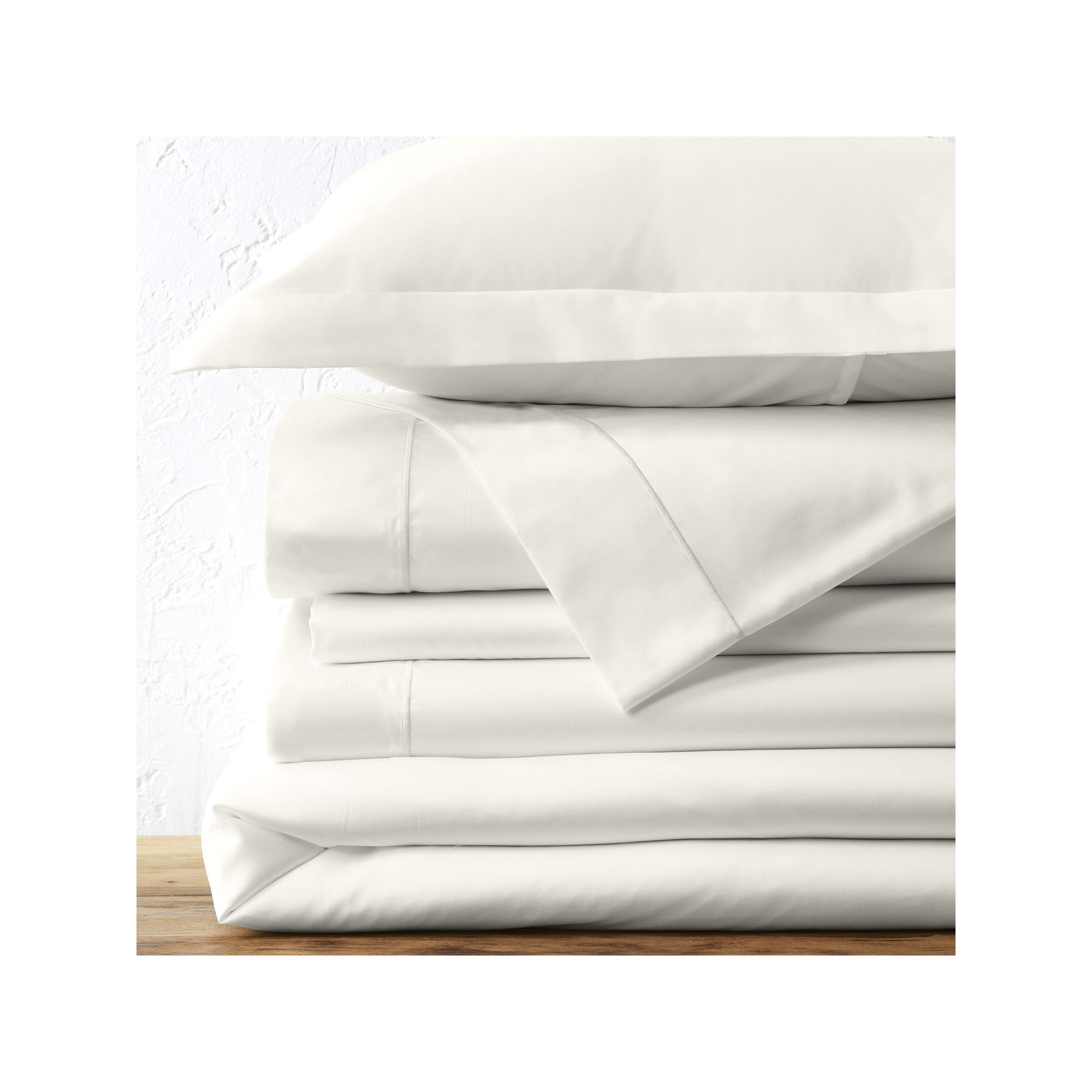 Lands End No Iron Supima Solid Duvet Cover, Sham or Bedskirt, Ivory
