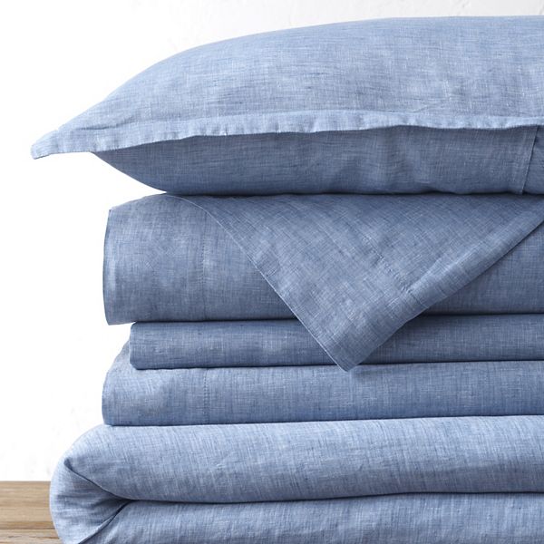 Lands' End Garment Washed Linen Chambray Duvet Cover or Shams