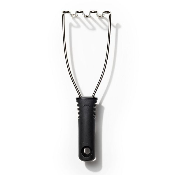 OXO Good Grips Stainless Steel Smooth Potato Masher, Black/Silver & Good  Grips Stainless Steel Scraper & Chopper,Silver/Black