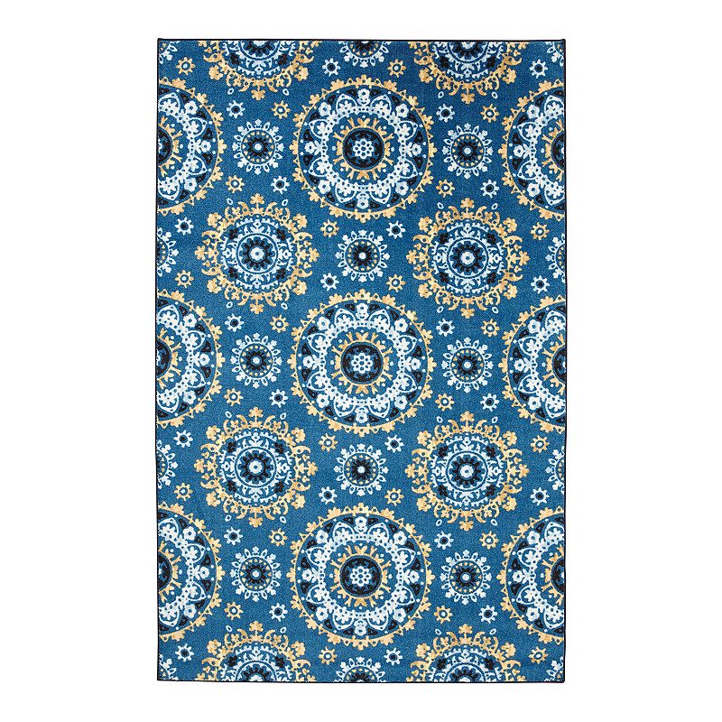 Mohawk Home Prismatic EverStrand Tulsa Medallion Rug, Blue, 8X10 Ft
