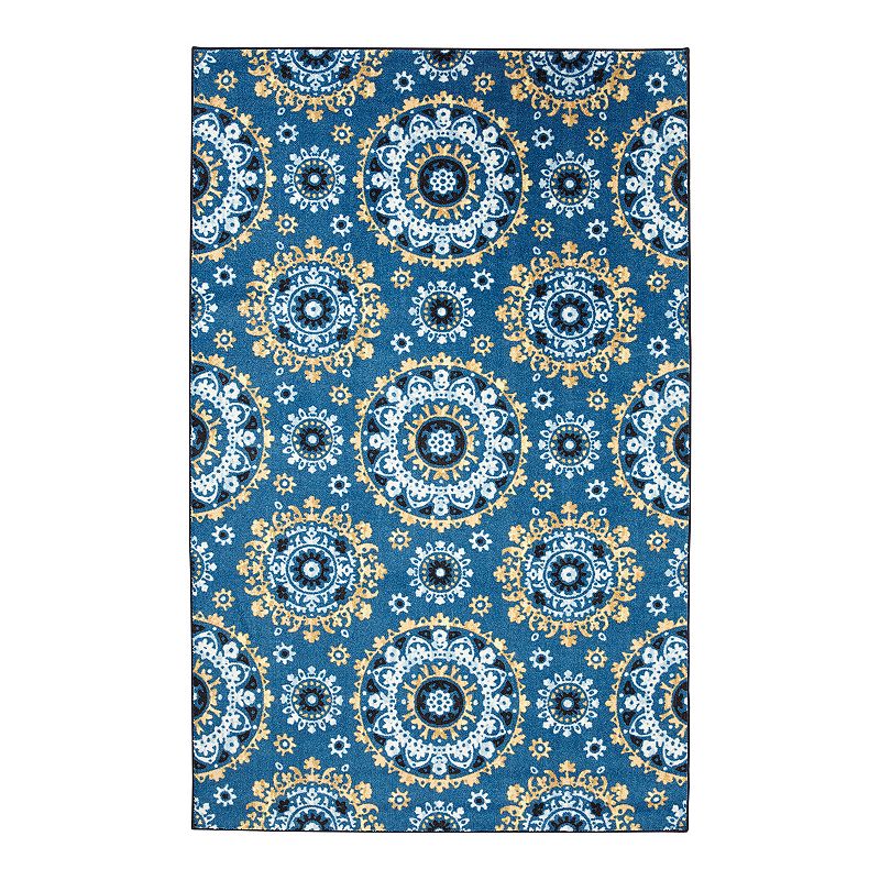 Mohawk Home Prismatic EverStrand Tulsa Medallion Rug, Blue, 5X8 Ft