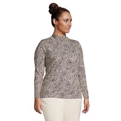 Plus Size Lands' End Relaxed Mockneck Top