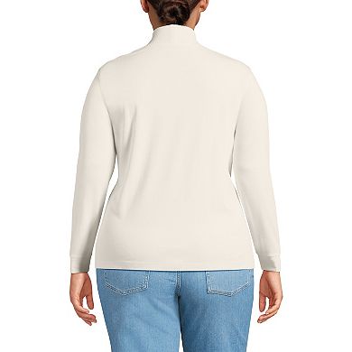 Plus Size Lands' End Relaxed Mockneck Top