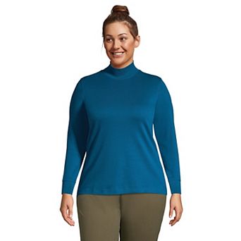 Plus Size Lands' End Relaxed Mockneck Top