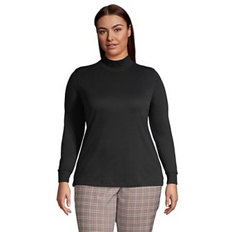 Plus Size Lands' End Relaxed Mockneck Top