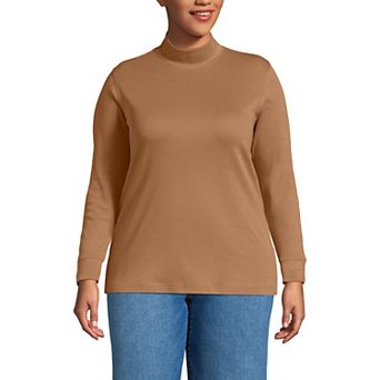 Plus Size Lands' End Relaxed Mockneck Top