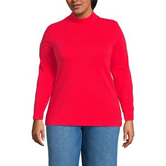 Plus Size Lands' End Relaxed Mockneck Top