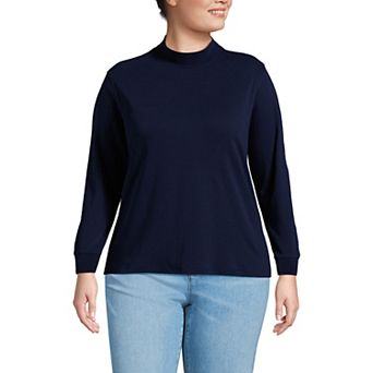 Plus Size Lands' End Relaxed Mockneck Top