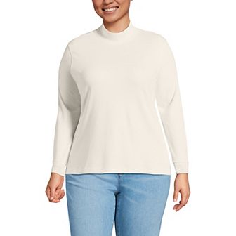 Plus Size Lands' End Relaxed Mockneck Top