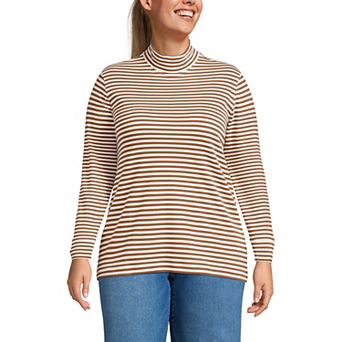 Plus Size Lands' End Relaxed Mockneck Top