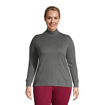 Plus Size Lands' End Relaxed Mockneck Top