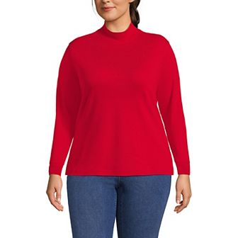 Plus Size Lands' End Relaxed Mockneck Top