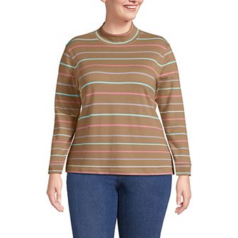Plus Size Lands' End Relaxed Mockneck Top
