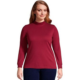 Plus Size Lands' End Relaxed Mockneck Top