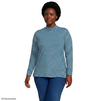 Plus Size Lands' End Relaxed Mockneck Top
