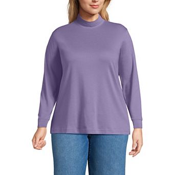Plus Size Lands' End Relaxed Mockneck Top