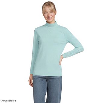 Women's Lands' End Relaxed Mockneck Top