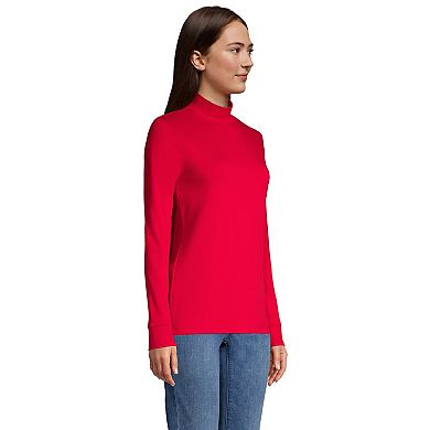 Petite Lands' End Relaxed Long Sleeve Mockneck Top