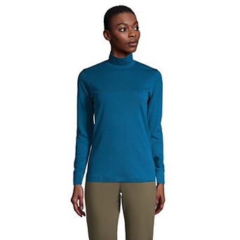 Petite Lands' End Relaxed Long Sleeve Mockneck Top